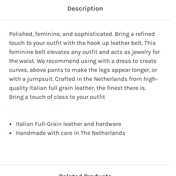 Amsterdam Heritage NWOT Lieve Hook Up Belt in Black Size 80 - Picture 4 of 4